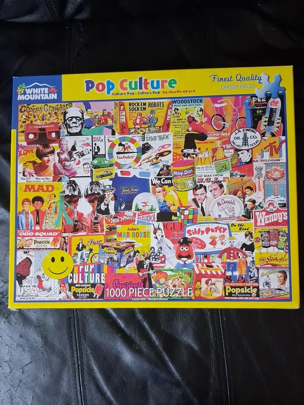 White Mountain Pop Culture 1000-Piece Jigsaw Puzzle - Bright Yellow Border